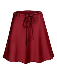 High-Waisted Satin A-Line Mini Skirt
