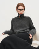 Wool Blend Knitted Cardigan Casual Sweater