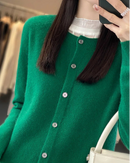 Pure Wool O-Neck Cardigan
