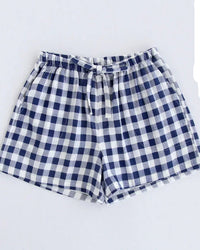Cotton Plaid Sleep Shorts