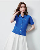 Ice Silk Cable Knit Polo Top