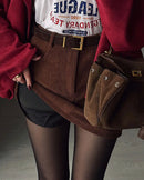 Corduroy Slim-Fit Mini Skirt