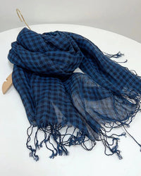 Checked Linen Scarf