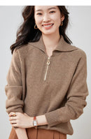 Pure Cashmere Half-zip Collar Jumper
