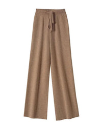 High Waist Wool Knit Wide-Leg Trousers