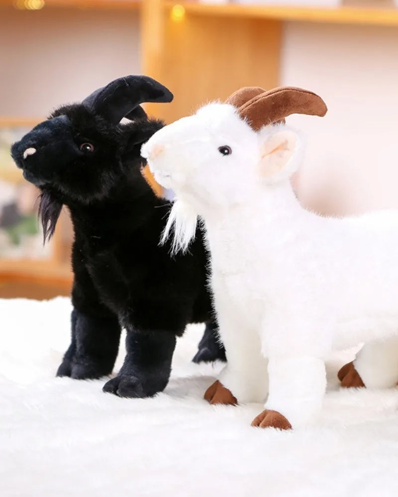 Baby Goat Horned Sheep Plush Stuffed Animal Doll