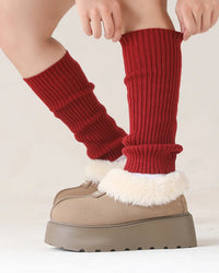 Ribbed Wool-Blend Calf Warmers