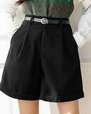 Textured High-Rise Casual Shorts