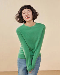 Casual Round Neck Loose Cashmere Sweater