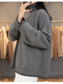 Oversized 100% Wool Turtleneck Sweater