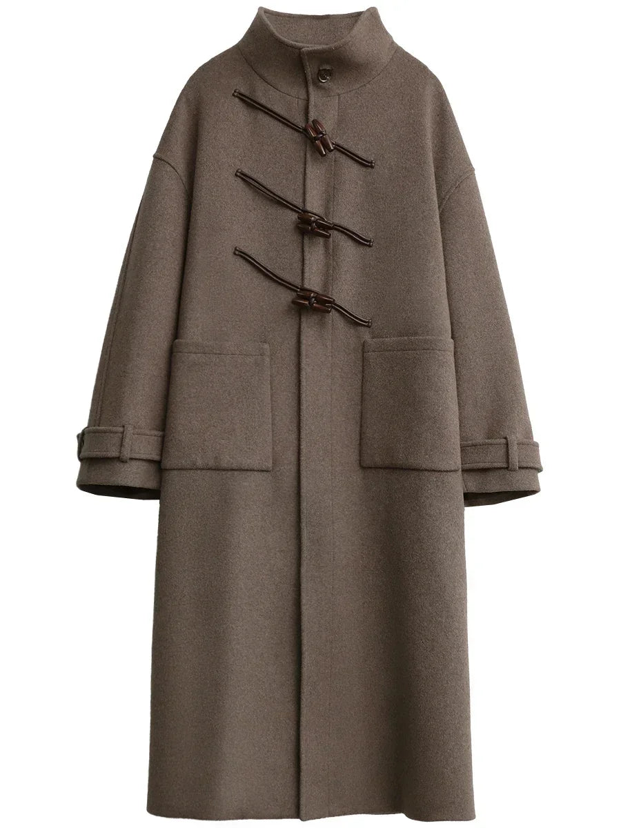 Horn Button Wool Blend Coat