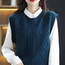 O-Neck 100% Wool Sweater Vest
