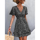 V-Neck Floral Mini Dress