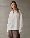 Retro Long-Sleeved V-Neck Casual Loose Shirt