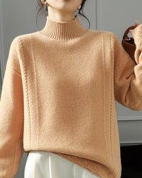 Refined Textured Wool Turtleneck Sweater