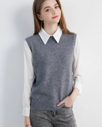 Merino Wool Sleeveless Knit Vest