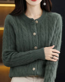 Mink Cashmere Cable Knit Cardigan