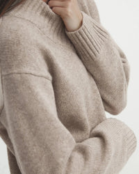 Wool Blend V-Neck Simple Sweater