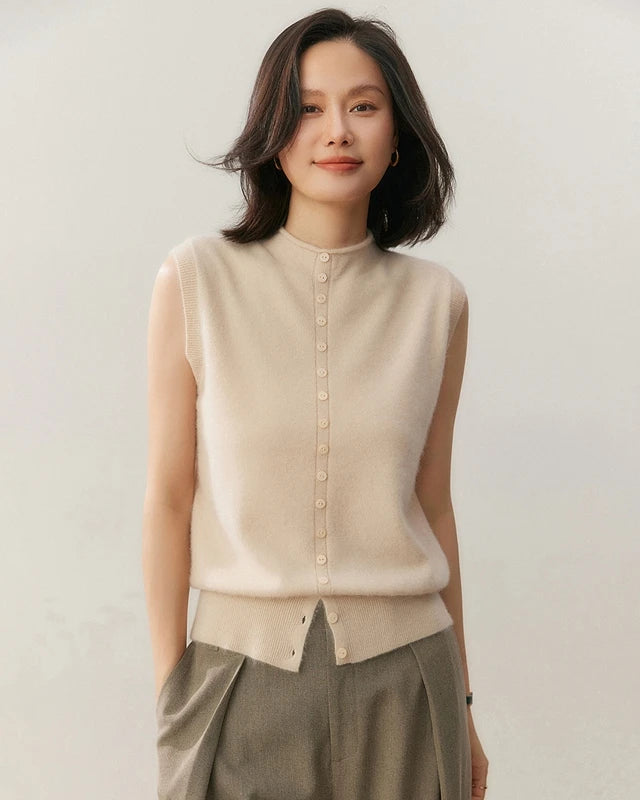 Cashmere Pullover Knitted Sleeveless Sweater Vest