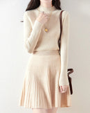 Wavy High-Waisted Sweet Knit Wool Mini Skirt