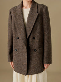 Plus Size Wool Retro Style Suit Coat