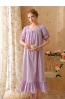 Palace Style Short Sleeve Cotton Pajama Dress