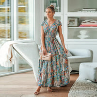 V-Neck Bohemia A-line Maxi Dress
