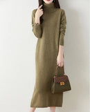 Merino Wool Turtleneck Knit Dress