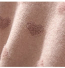 Pink Heart Winter Knitted Sweater