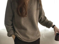 Gentle Herd Slouchy V-neck Wool Sweater