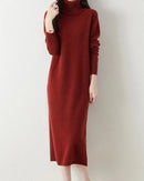 Merino Wool Turtleneck Knit Dress