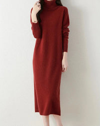 Merino Wool Turtleneck Knit Dress
