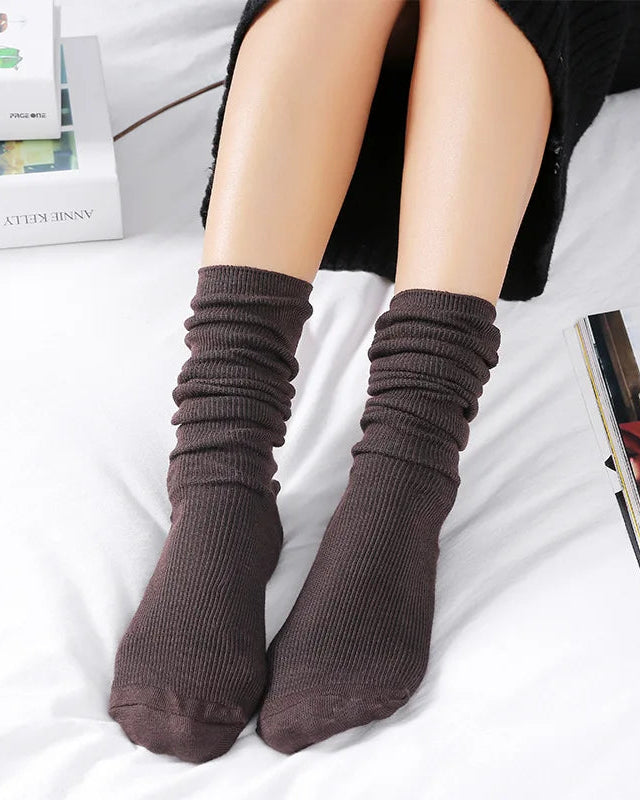 Soft Knit Casual Mid-Calf Socks