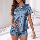 Satin Shorts Pajamas Two Piece Set