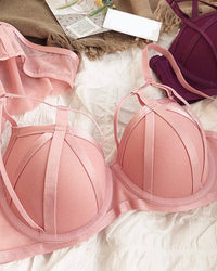Classic Bandage Lace Cutout Push-Up Bra Set