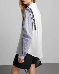 New Minimalist Striped Patchwork Shirt