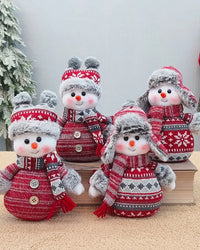 Knitted Christmas Snowman Decorative Figurine