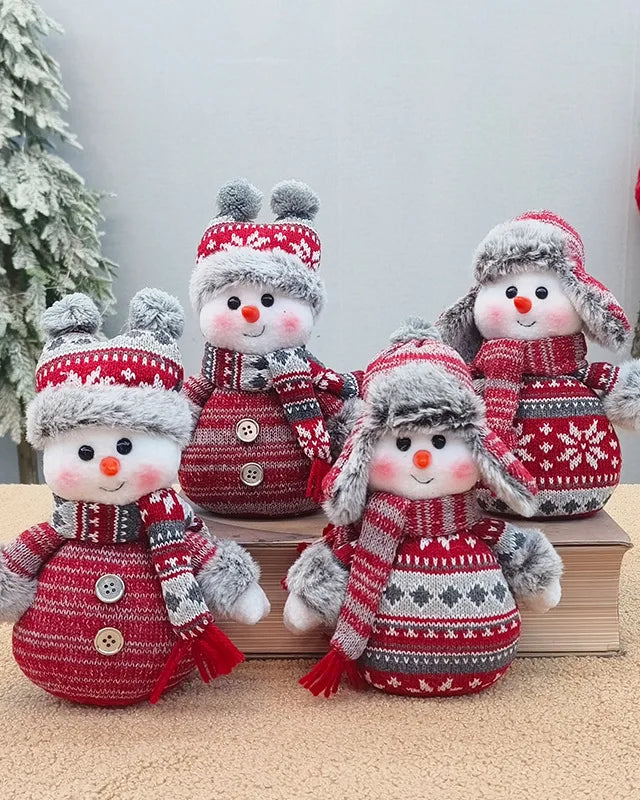 Knitted Christmas Snowman Decorative Figurine