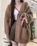 Loose Cashmere V-Neck Cardigan