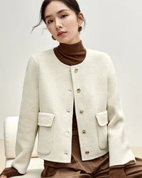 Wool Blend Single Breasted Jacket