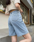 Vintage Straight Leg Denim Bermuda Shorts