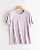 Women's Solid-Color Crew-Neck T-Shirt