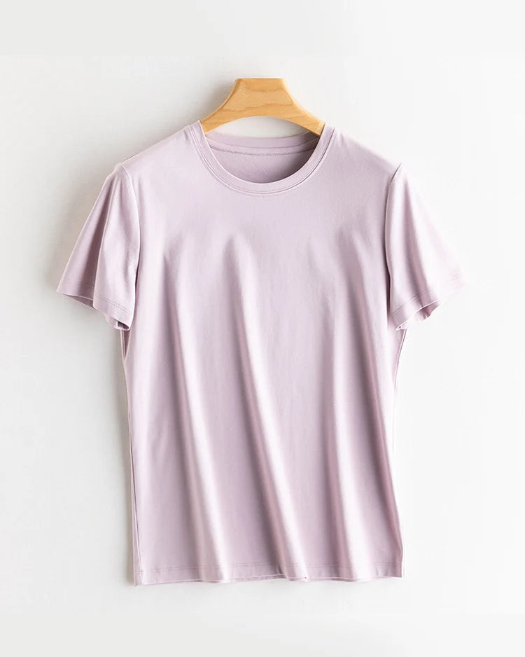 Women's Solid-Color Crew-Neck T-Shirt
