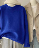 Soft Waxy Round Neck Cashmere Sweater