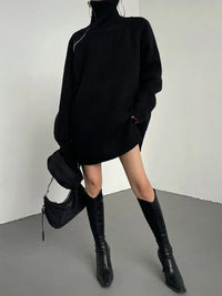 Oversize Asymmetrical Zip Knitted Sweater