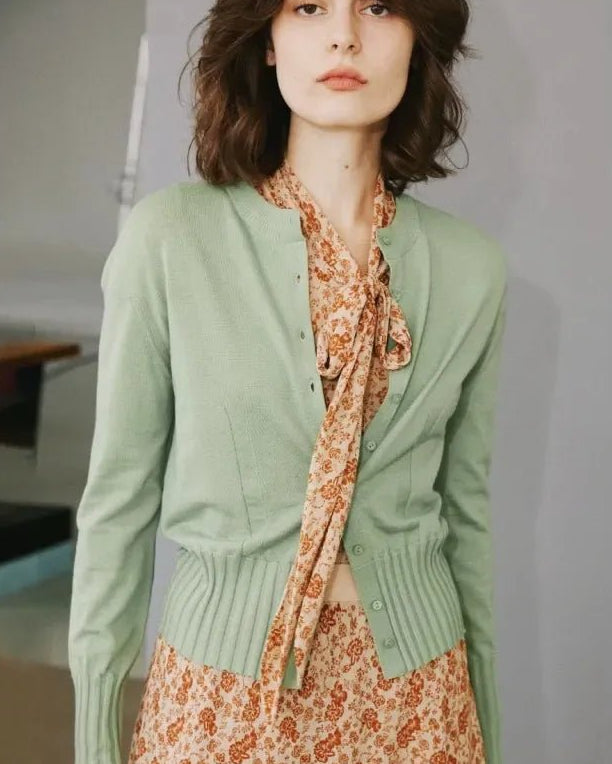 Round Neck Short Cardigan