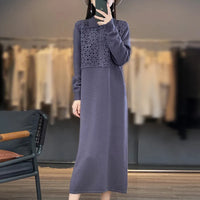Polo Neck Cashmere Long Dress