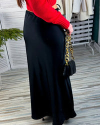 Satin A-Line Maxi Skirt