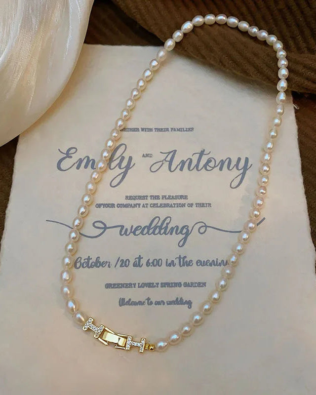 Freshwater Pearl & Crystal Party Necklace