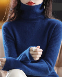 Plush Mink Cashmere Turtleneck Sweater